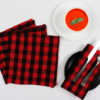 Cotton Solid Red Xmas Plaid Kitchen Napkins Pack of 4