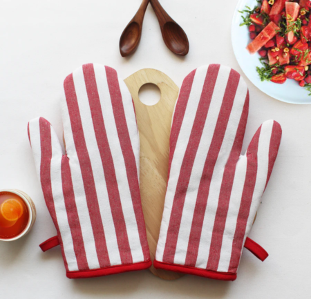 Cotton Candy Stripe Oven Gloves