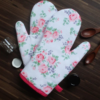 Cotton Small Pink Rose Oven Gloves Pack Of 2