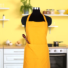 Quality home textiles Cotton Solid Yellow Free Size Apron Pack Of 1