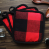 Cotton Big Check With Black Piping Pot Holders Pack Of 3