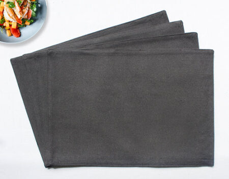 Cotton Solid Steel Grey Table Placemats