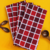 Cotton Xmas Check Red Kitchen Towels